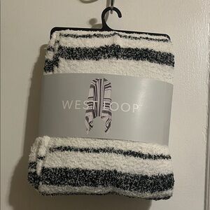 West Loop Striped Black and White Teddy Jacket